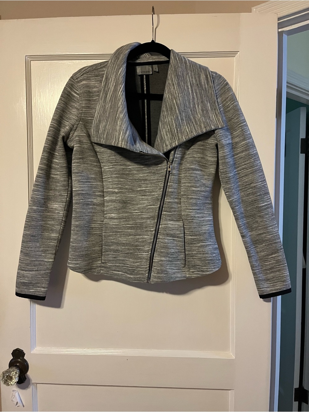 Athleta Gray Women's Asymmetrical Zip Jacket